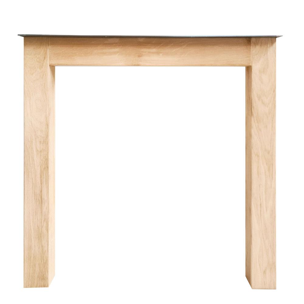N-poot massief eikenhout 80 bij 8 cm en hoogte 73 cm (8 x 8 cm) (set van 2 stuks)