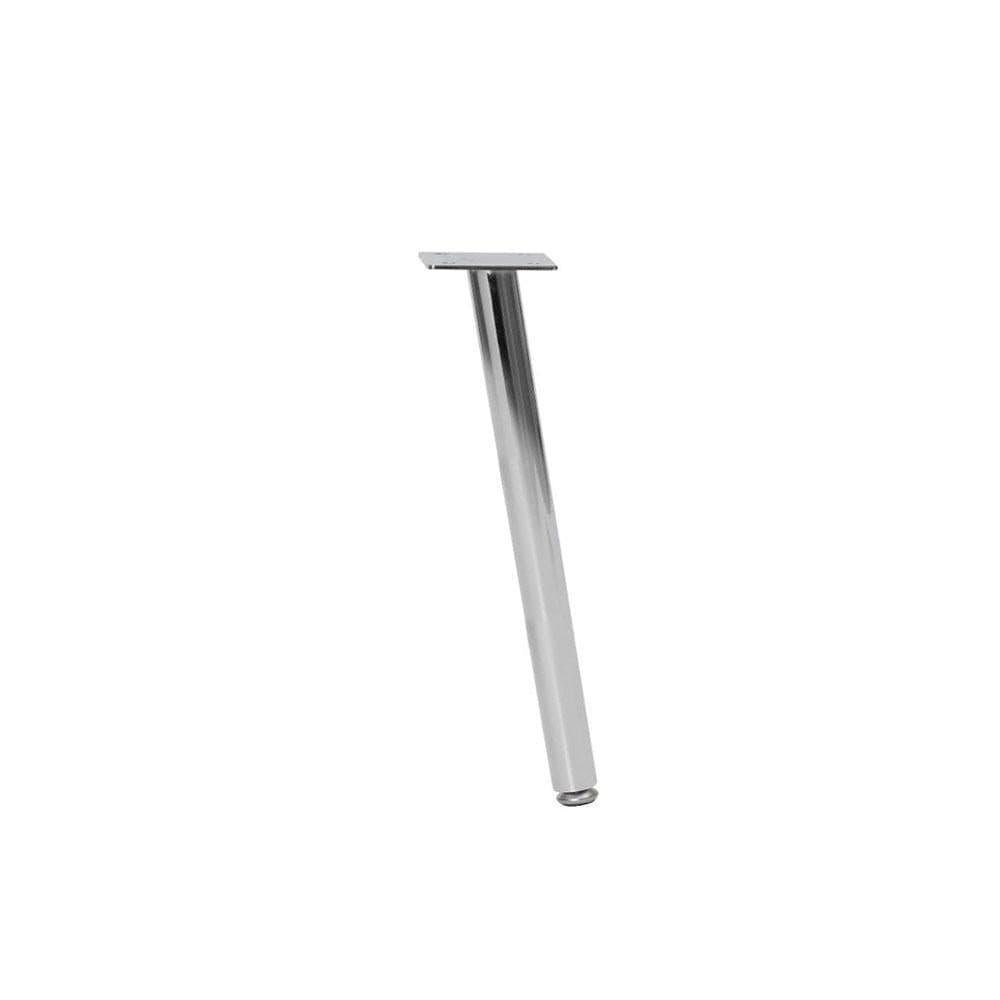 Stalen schuine meubelpoot chroom rond ø 2,5 cm en hoogte 25 cm (set van 4 stuks)