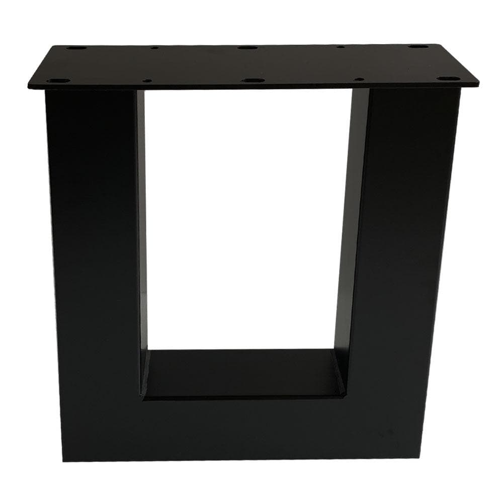Stalen U tafelpoot zwart 38 bij 8 cm en hoogte 43 cm (8 x 8 cm) - 2 stuks
