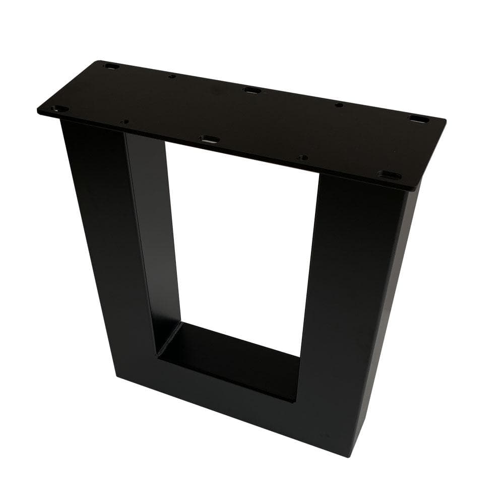 Stalen U tafelpoot zwart 38 bij 8 cm en hoogte 43 cm (8 x 8 cm) - 2 stuks