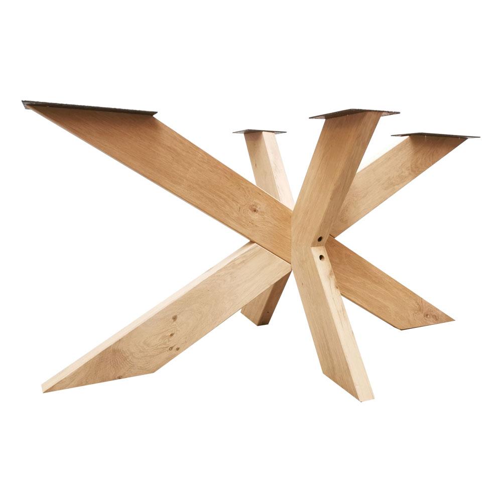 Spinpoot van eikenhout ongelijkzijdig matrix 140 bij 70 cm en hoogte 72 cm (15 x 5 cm)