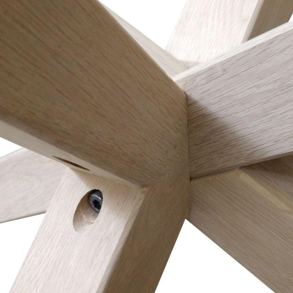 Spinpoot salon van eikenhout ongelijkzijdig matrix 90 bij 60 cm en hoogte 40 cm (6 x 6 cm)