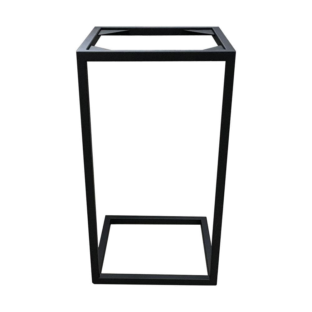 Stalen tafelonderstel zwart rechthoek 33 bij 33 cm en hoogte 60 cm  (2 x 2 cm)