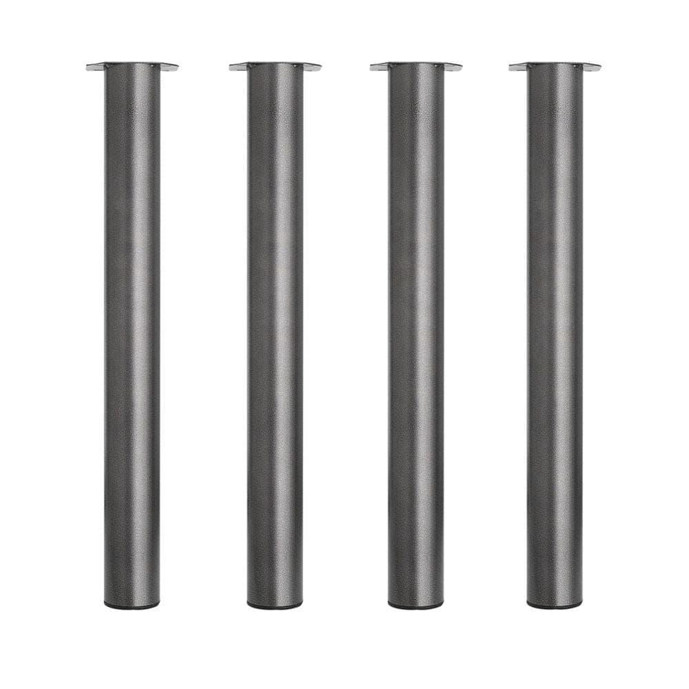 Stalen meubelpoot zwart hamerslag rond ø 7,6 cm en hoogte 72 cm  - 4 stuks
