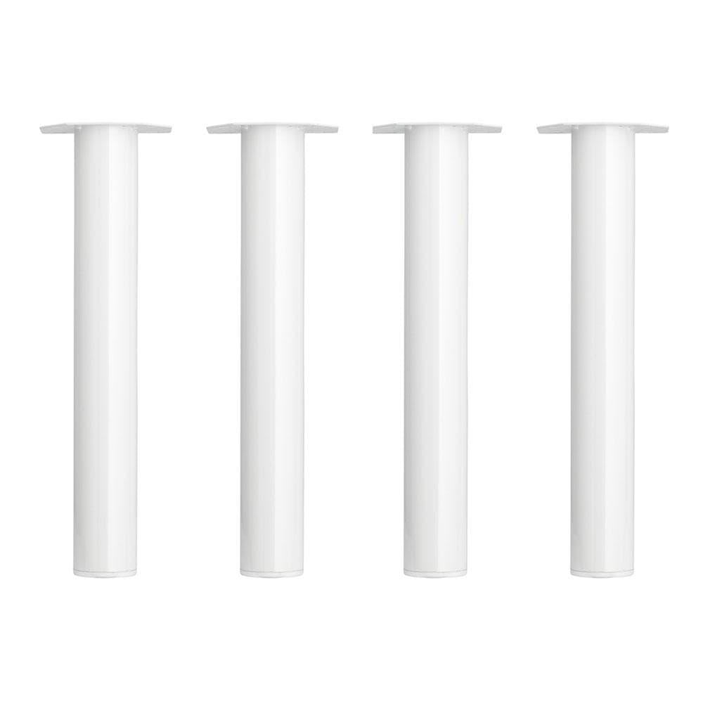 Stalen meubelpoot wit rond ø 6 cm en hoogte 42 cm  - 4 stuks