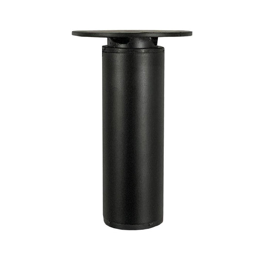 Stalen verstelbare meubelpoot zwart rond ø 3 cm en hoogte 9,5 cm  (set van 4 stuks)