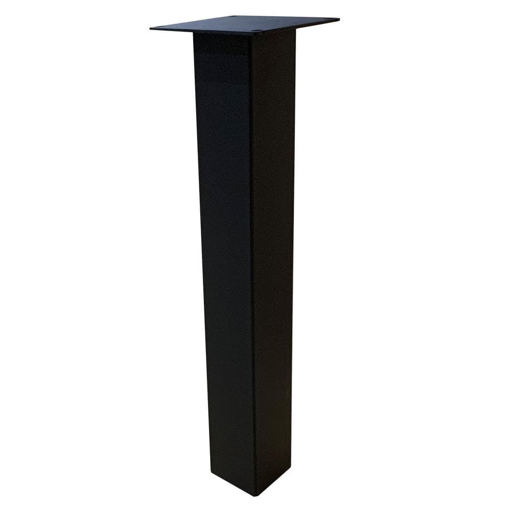 Set stalen rechte tafelpoten zwart vierkant 10 bij 10 cm en hoogte 72 cm (koker 10 x 10 cm) - 4 stuks
