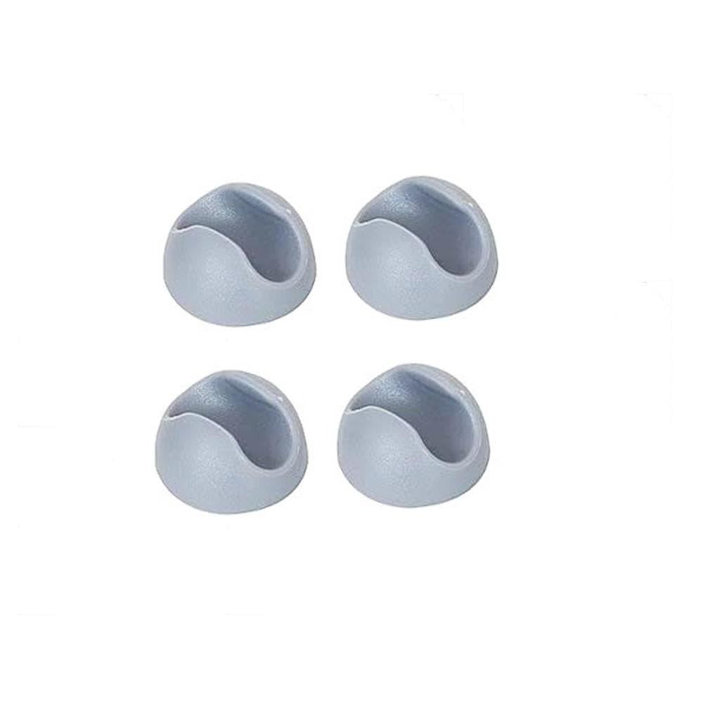 Vloerbeschermer grijs hairpin Ø 1,2 cm en hoogte 1 cm  van kunststof - 4 stuks