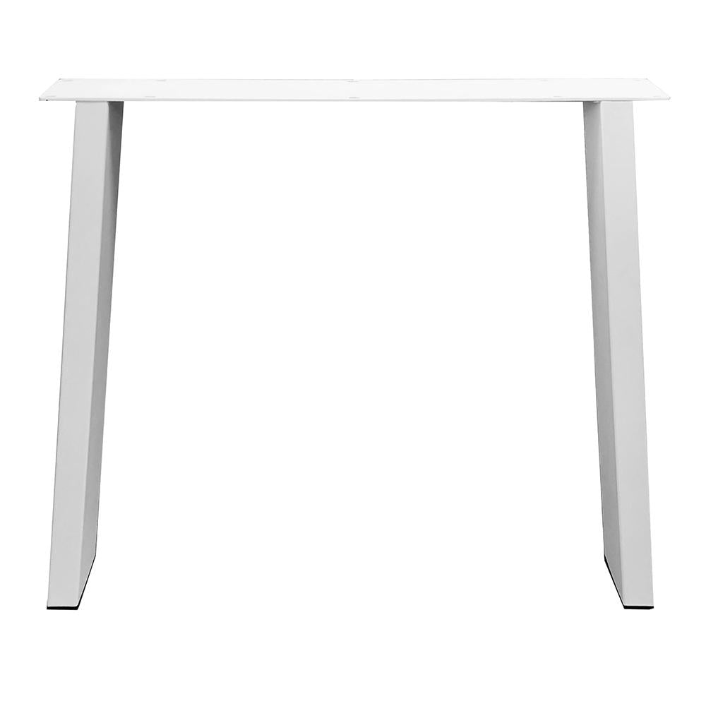 Stalen tafelpoot wit trapezium 80 bij 10 cm en hoogte 72 cm  (4 x 10 cm) (set van 2 stuks)