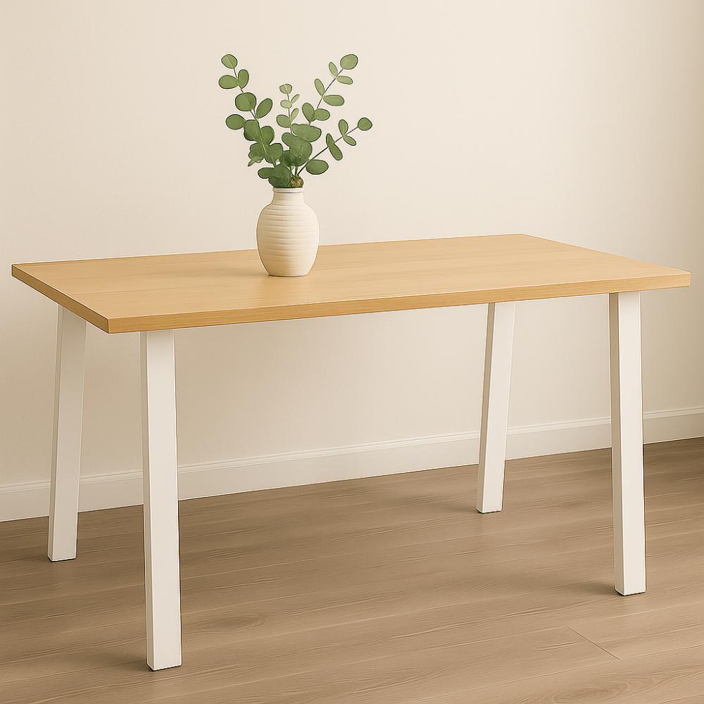Stalen tafelpoot wit trapezium 80 bij 10 cm en hoogte 72 cm (4 x 10 cm) (set van 2 stuks)
