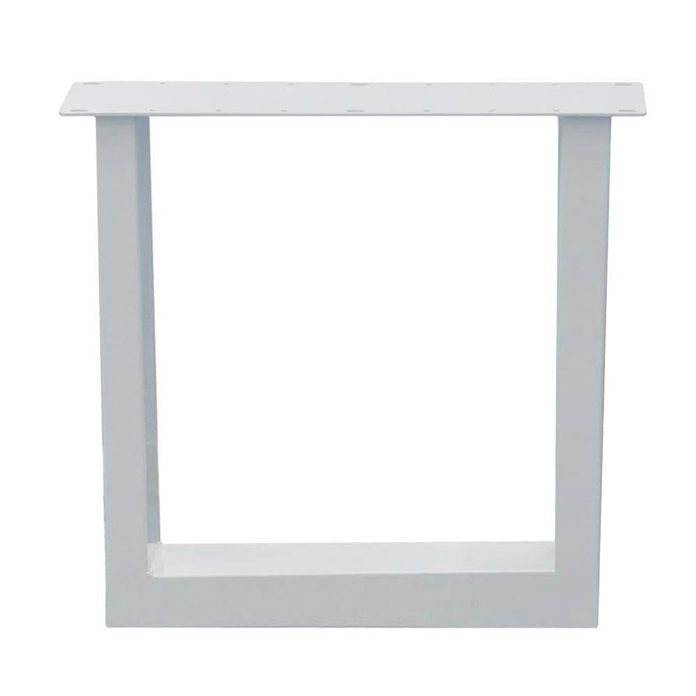 Stalen U tafelpoot wit 75 bij 10 cm en hoogte 72 cm (10 x 10 cm) (set van 2 stuks)