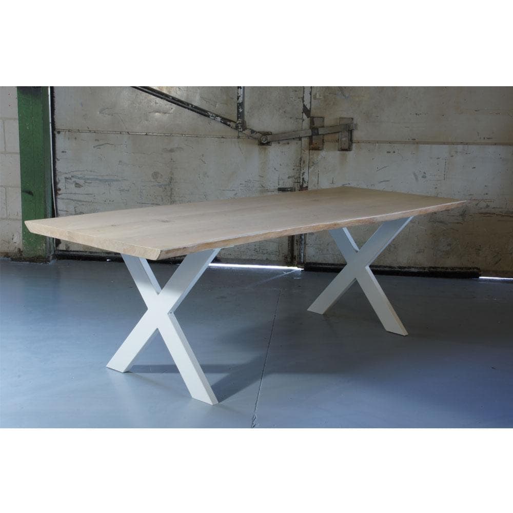 Stalen X tafelpoot 75 bij 4 cm en hoogte 72 cm wit (4 x 10 cm) (set van 2 stuks)