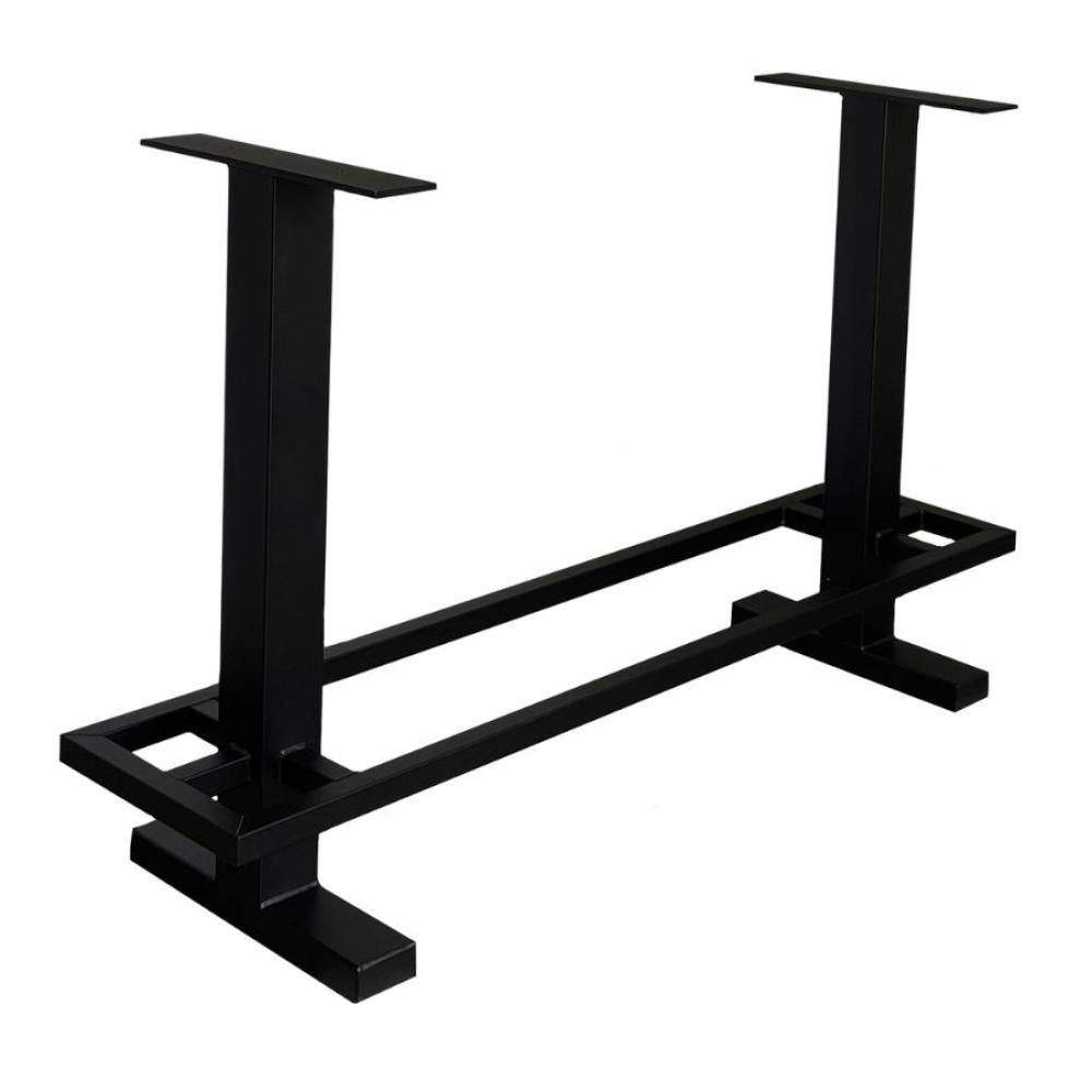 Stalen bartafel zwart 170 bij 60 cm en hoogte 105 cm (8 x 8 cm)