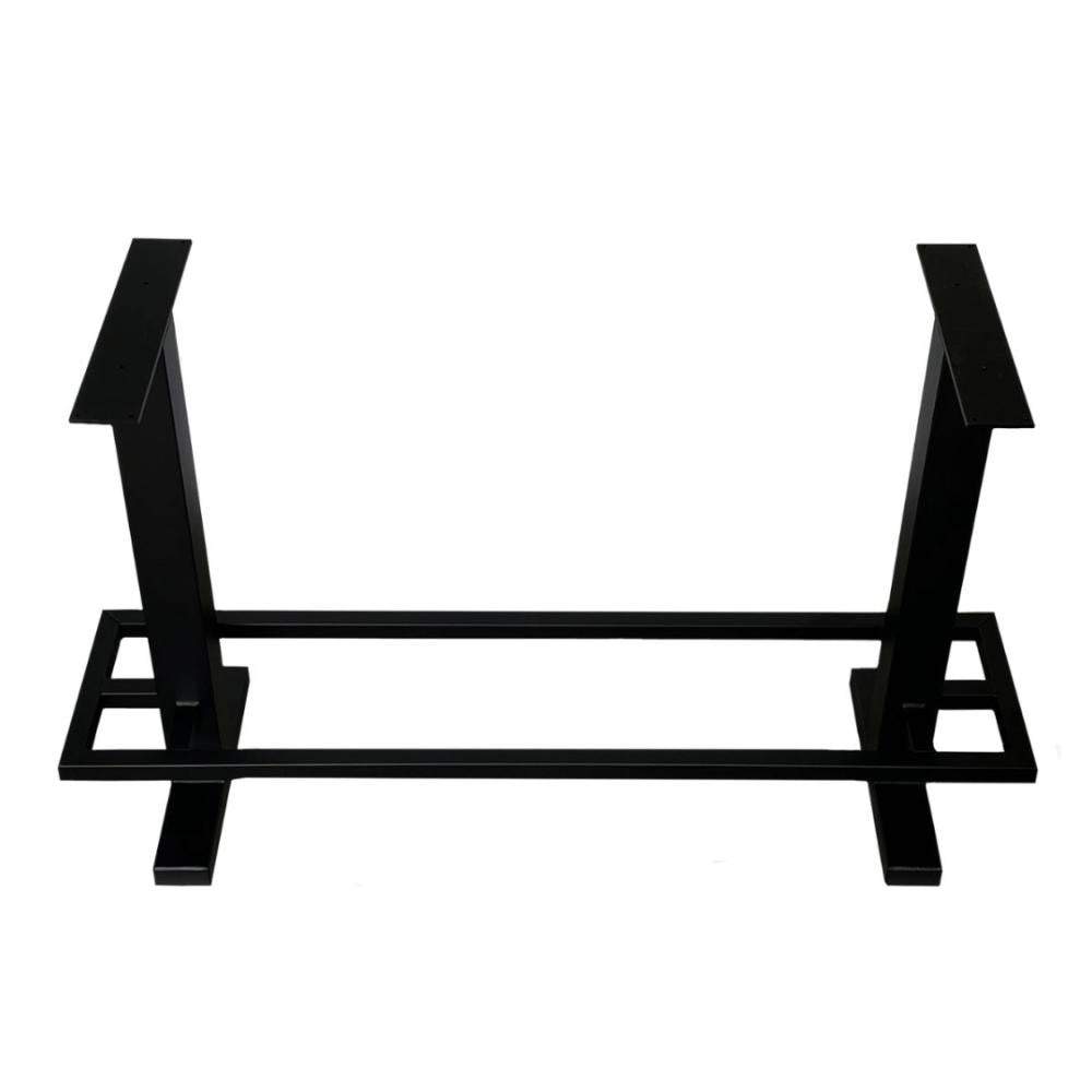 Stalen bartafel zwart 210 bij 60 cm en hoogte 105 cm (8 x 8 cm)