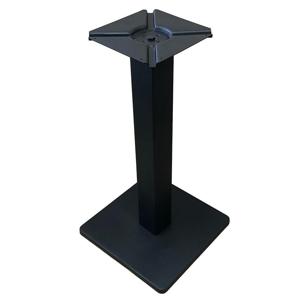 Stalen bistro tafelpoot zwart vierkant koker 8 bij 8 cm en hoogte 71 cm
