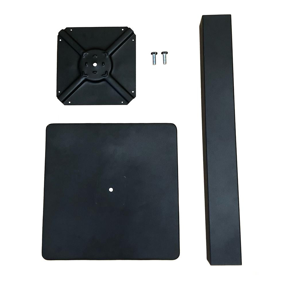 Stalen bistro tafelpoot zwart vierkant koker 8 bij 8 cm en hoogte 71 cm