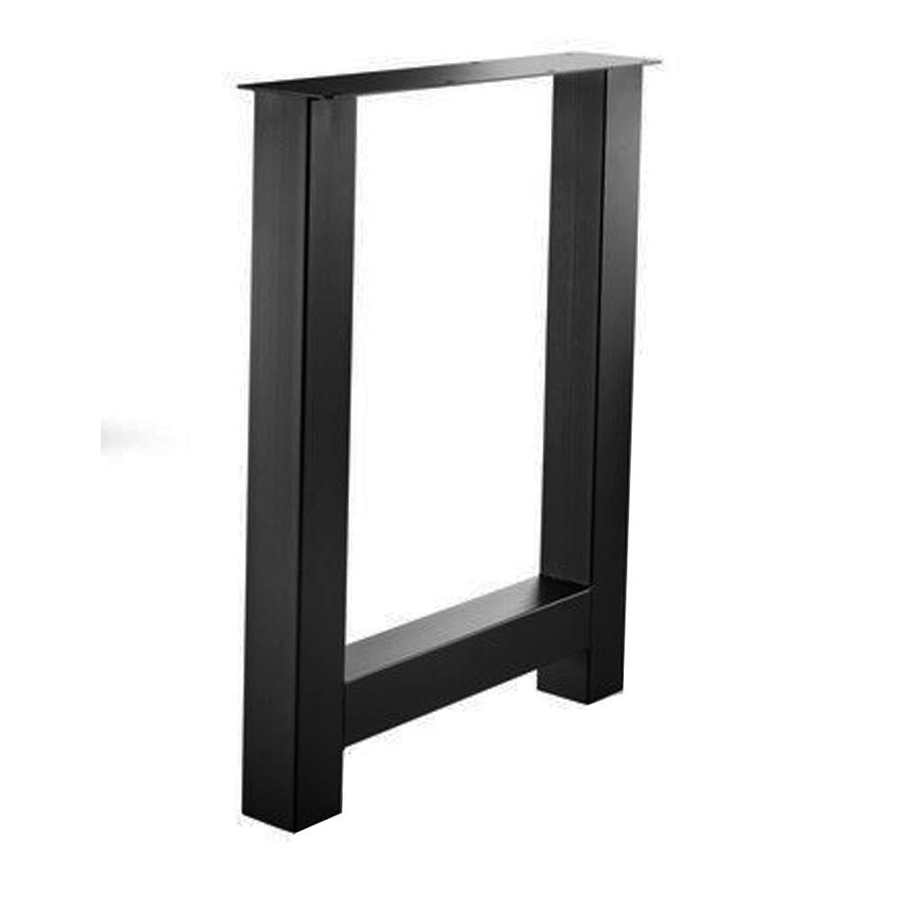 Stalen H tafelpoot zwart 78 bij 10 cm en hoogte 105 cm (10 x 10 cm) (set van 2 stuks)