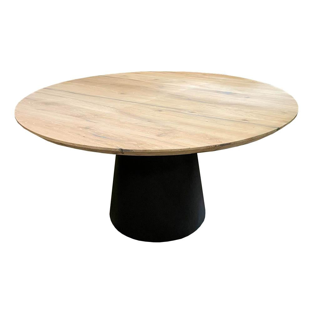 Stalen kegel tafelpoot zwart conisch 65 bij 65 cm en hoogte 74 cm met wiel ø 100 cm