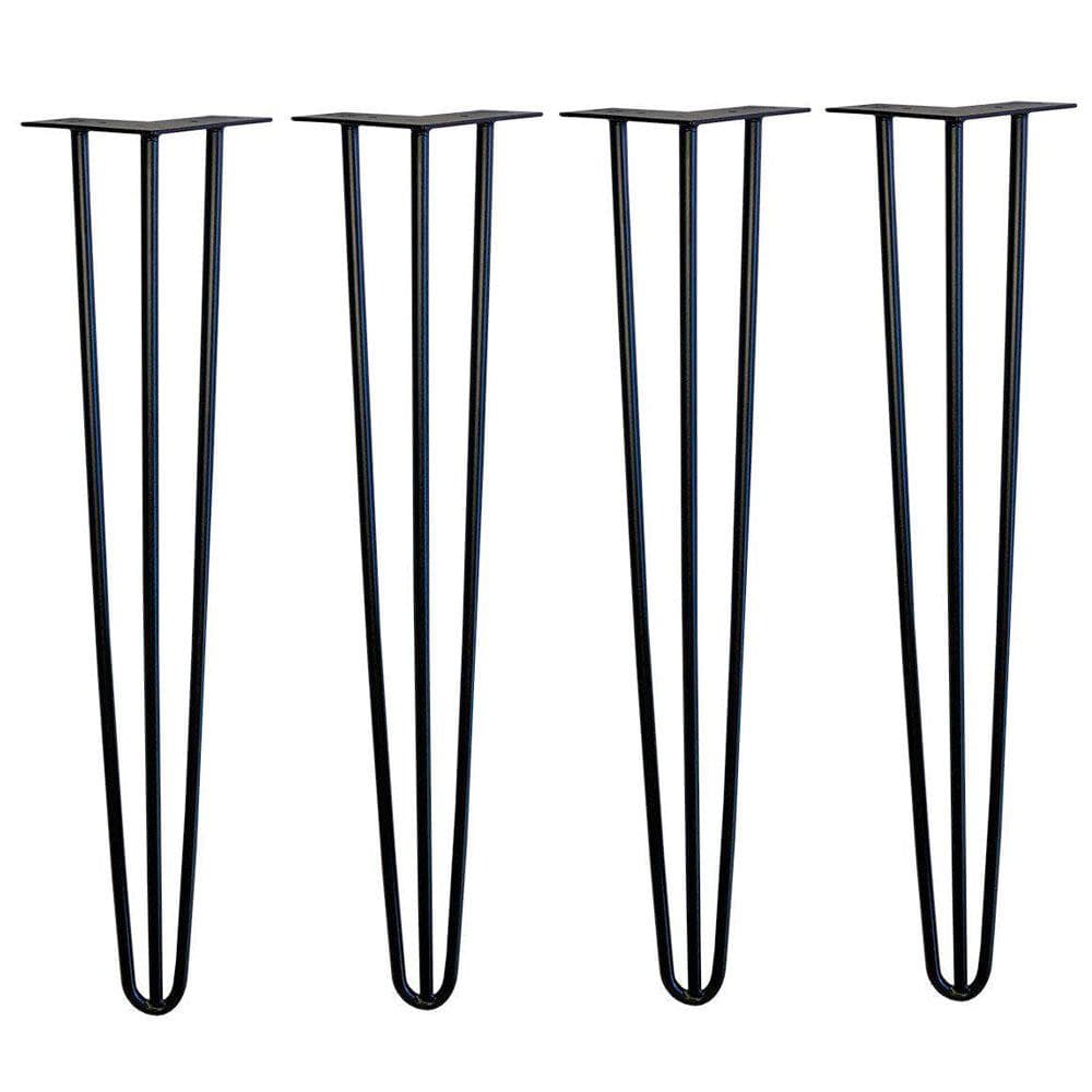 Stalen hairpin zwart hairpin ø 1,0 cm en hoogte 72 cm - 4 stuks