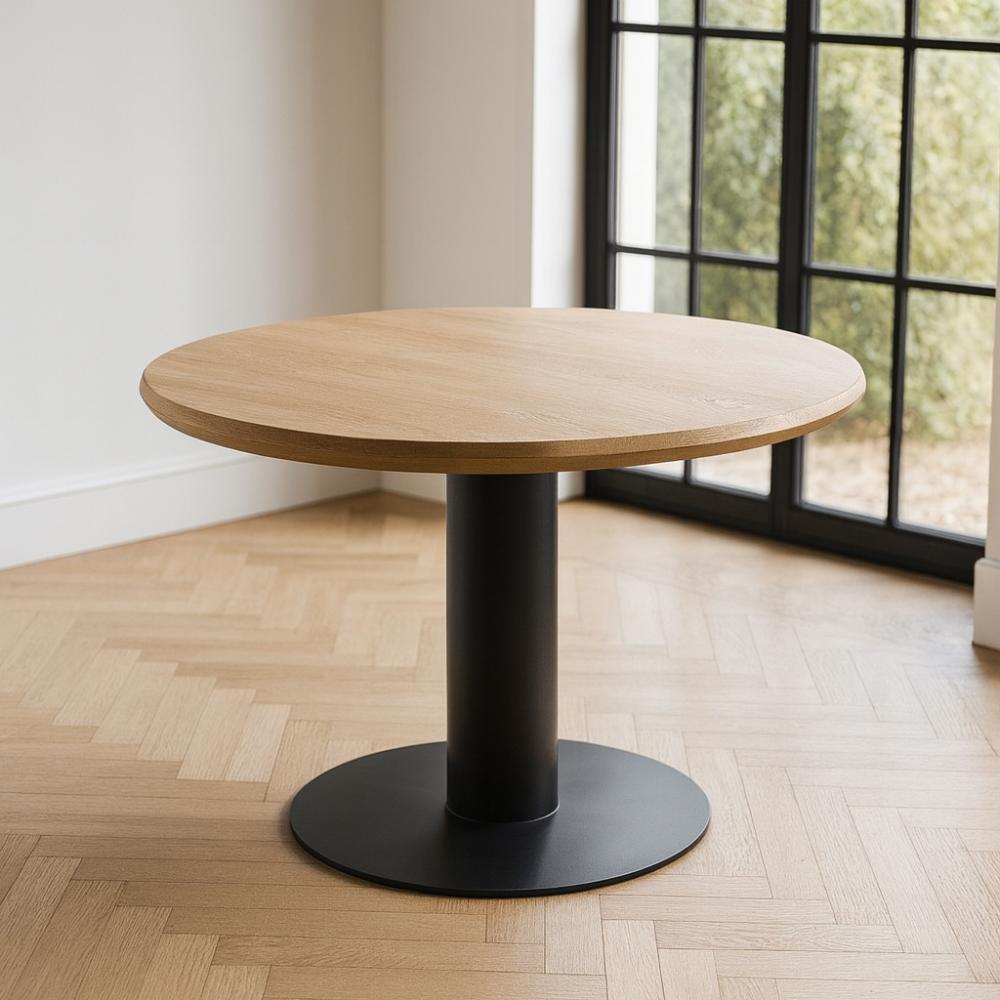 Stalen tafelonderstel zwart kolom met grondplaat Ø 60 cm en hoogte 72 cm