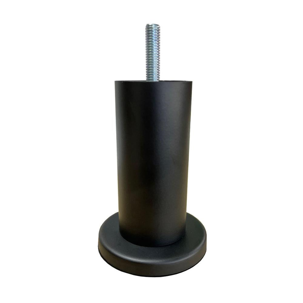 Stalen meubelpoot mat zwart rond ø 4,2 cm en hoogte 10 cm  (M8) - Set van 4 stuks
