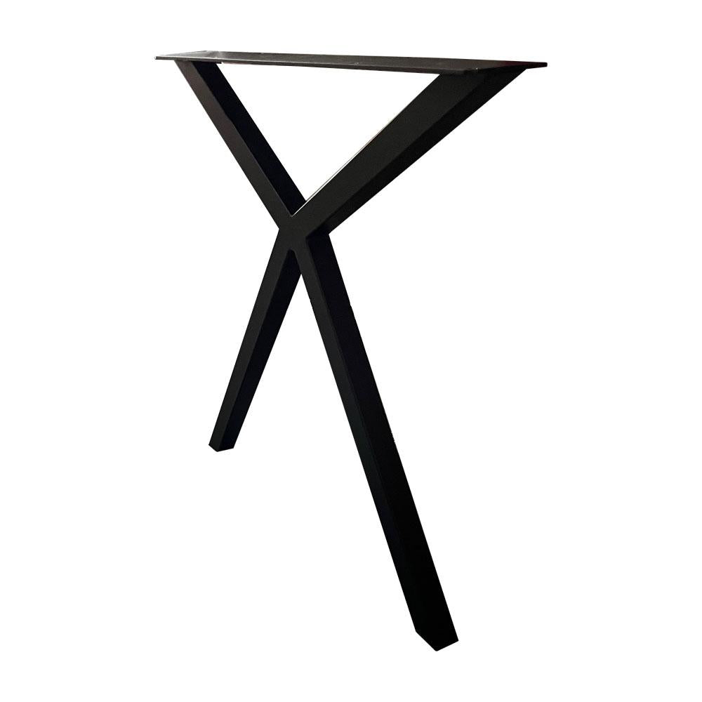 Stalen smalle Y tafelpoot 78 bij 4 cm en hoogte 72 cm zwart (4 x 4 cm) (set van 2 stuks)