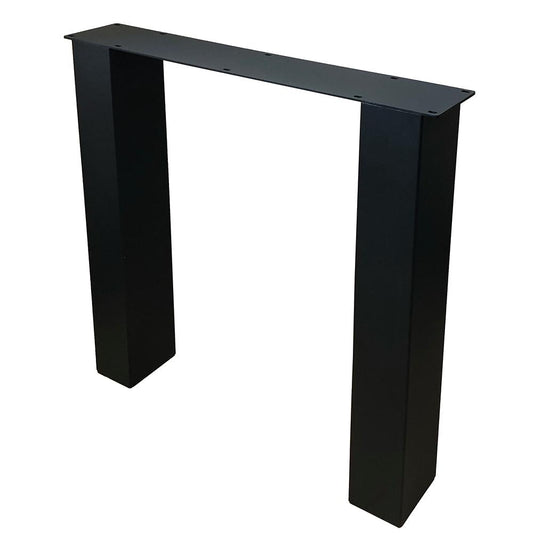 Stalen N tafelpoot zwart 76 bij 10 cm en hoogte 72 cm  (10 x 10 cm) (set van 2 stuks)
