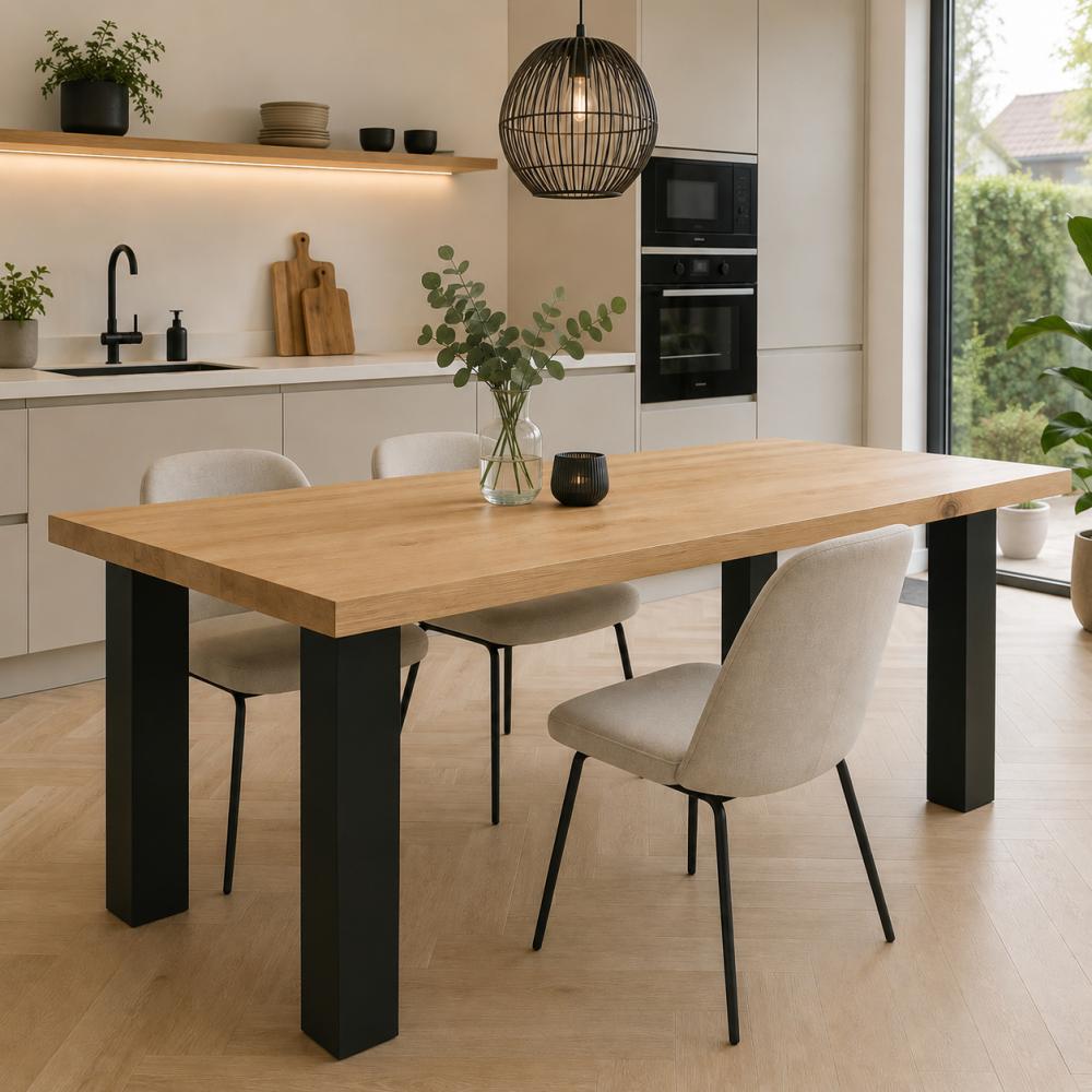 Stalen N tafelpoot zwart 76 bij 10 cm en hoogte 72 cm (10 x 10 cm) (set van 2 stuks)