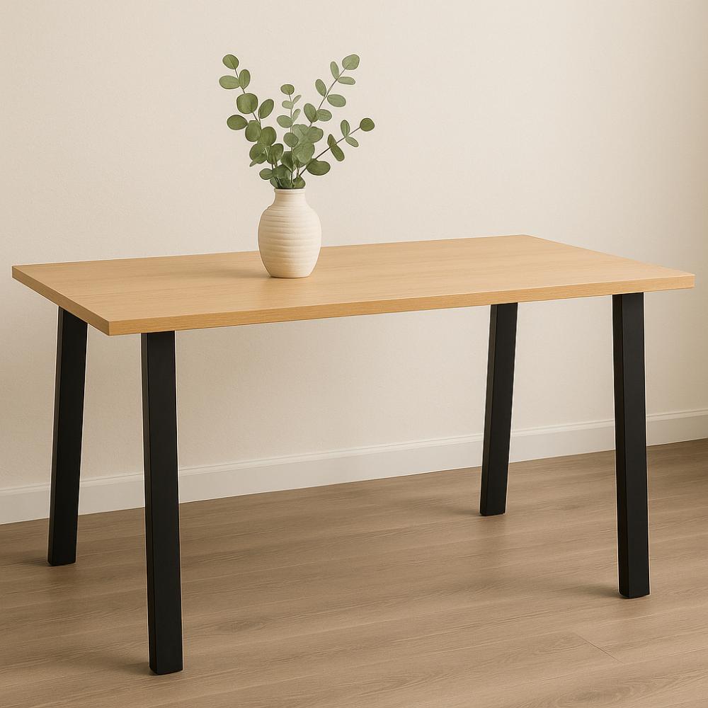 Stalen tafelpoot zwart trapezium 80 bij 10 cm en hoogte 72 cm (4 x 10 cm) (set van 2 stuks)