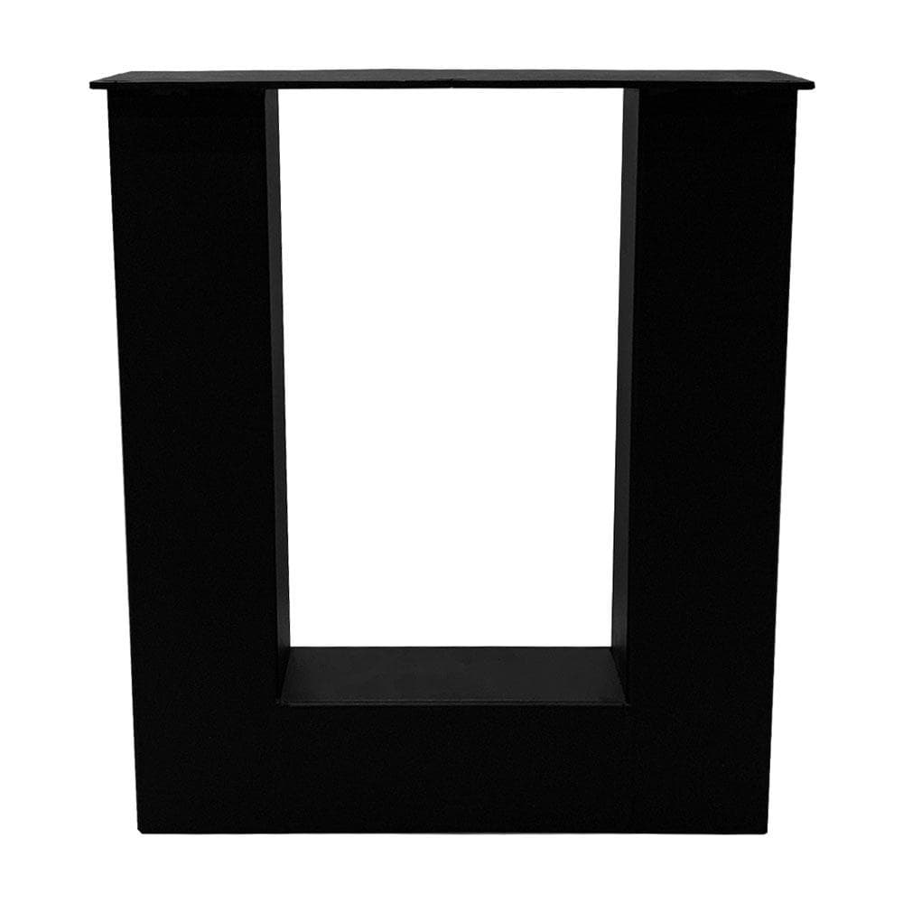 Stalen U tafelpoot zwart 38 bij 8 cm en hoogte 43 cm (8 x 8 cm) - 2 stuks