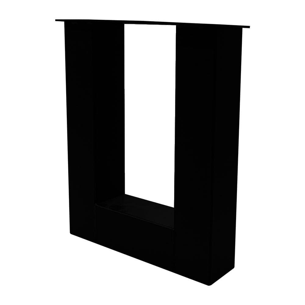 Stalen U tafelpoot zwart 38 bij 8 cm en hoogte 43 cm (8 x 8 cm) - 2 stuks