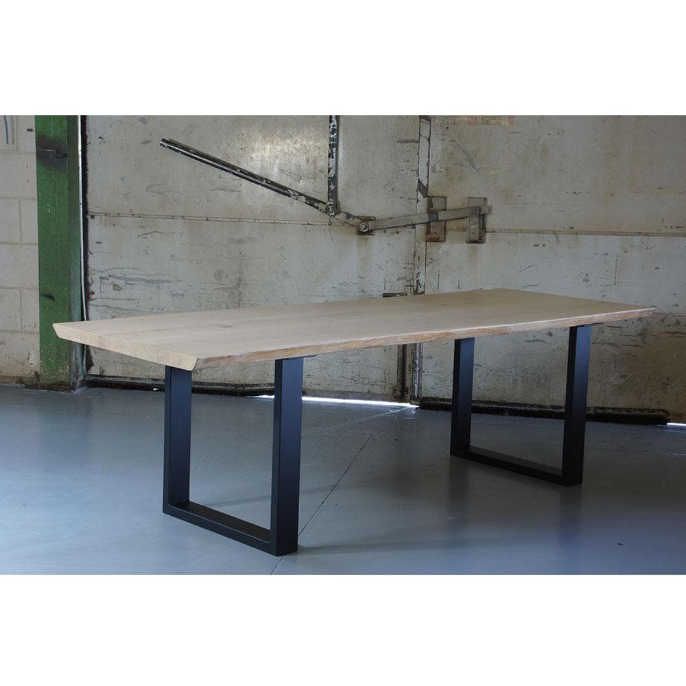 Stalen U tafelpoot 76 bij 10 cm en hoogte 72 cm zwart (4 x 10 cm) (set van 2 stuks)