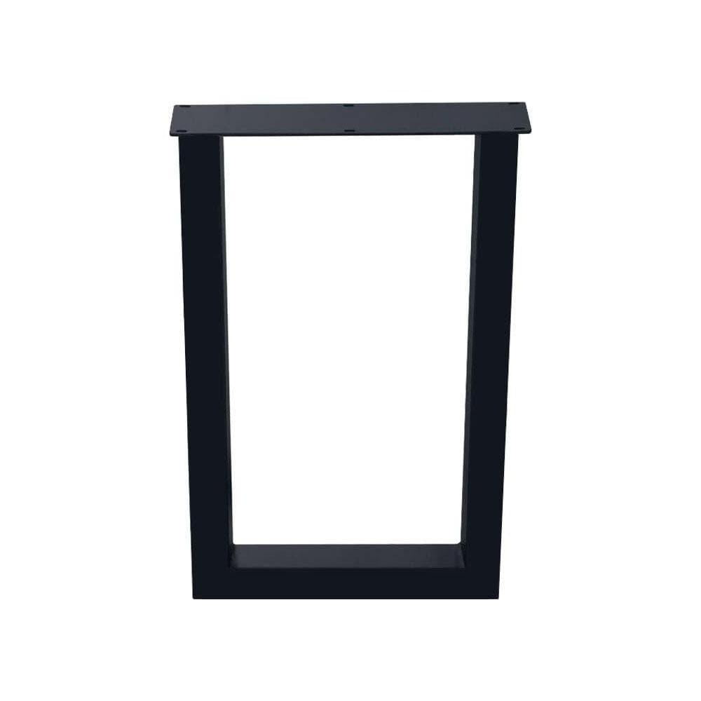 Stalen U tafelpoot zwart 60 bij 8 cm en hoogte 90 cm  (8 x 8 cm) (set van 2 stuks)