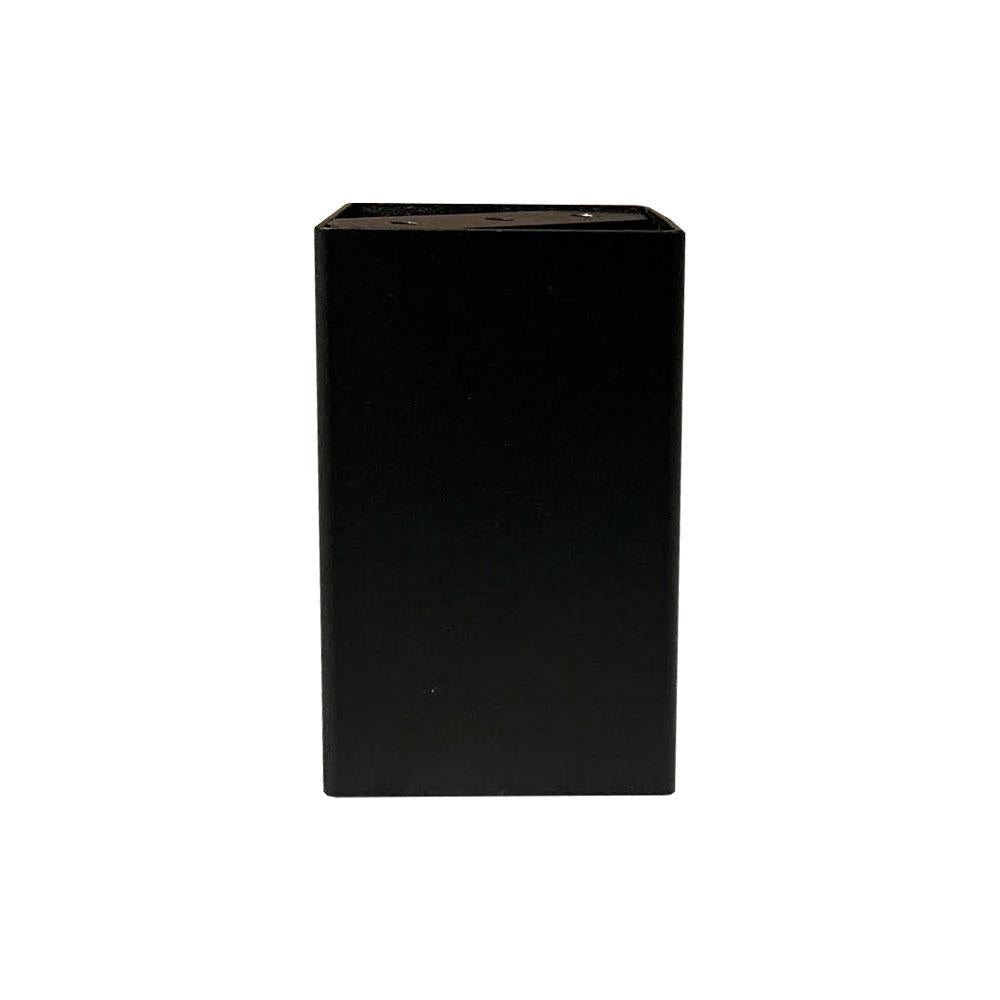 Stalen meubelpoot zwart vierkant 10 bij 10 cm en hoogte 13 cm (set van 4 stuks)