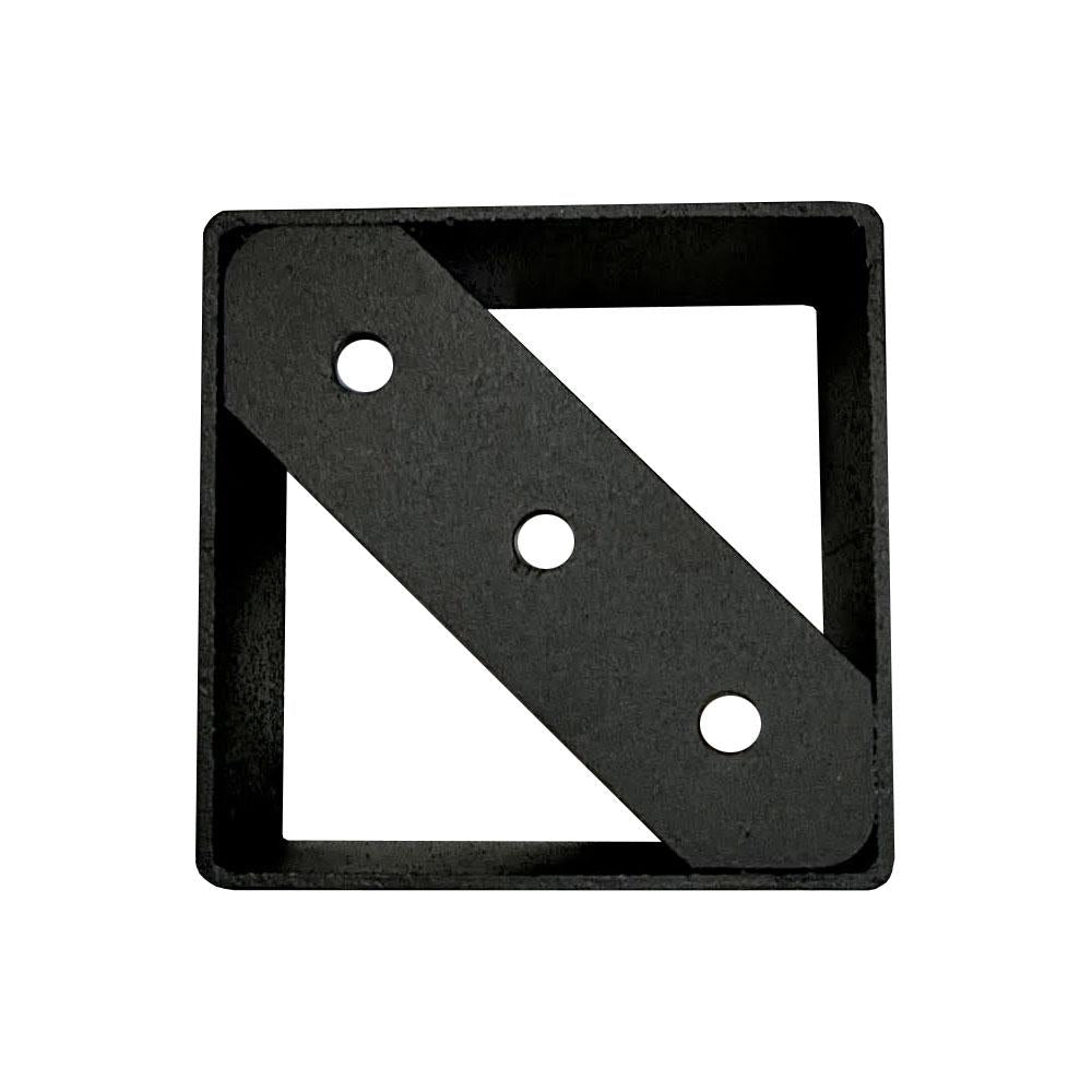 Stalen meubelpoot zwart vierkant 8 bij 8 cm en hoogte 13 cm (set van 0 stuks)