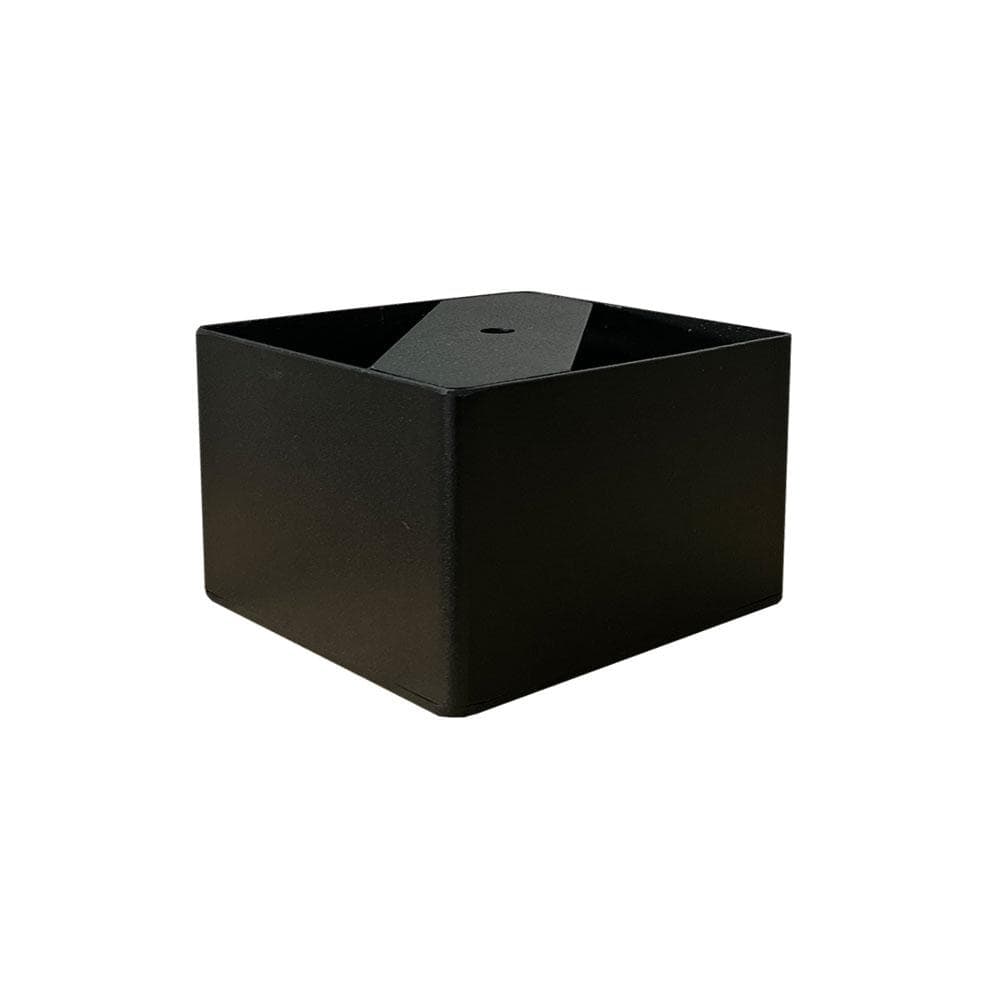 Stalen meubelpoot zwart vierkant 10 bij 10 cm en hoogte 5 cm (set van 4 stuks)