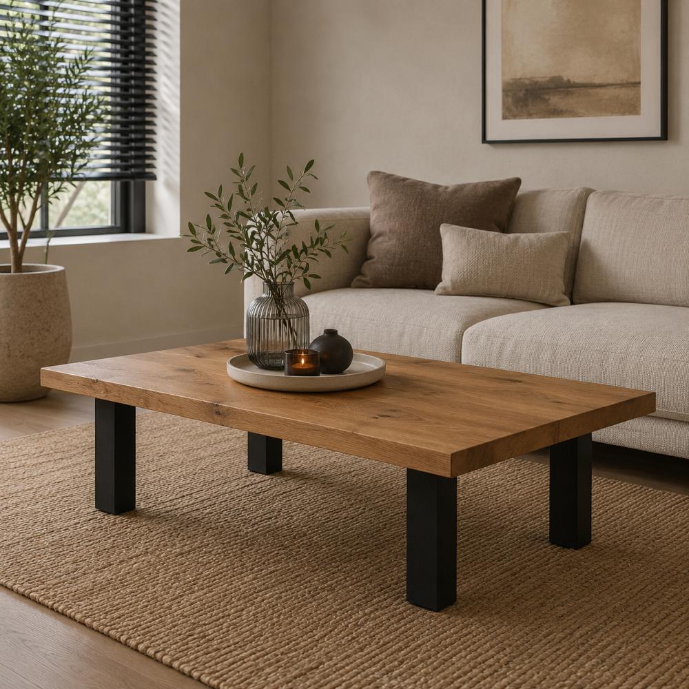 Set stalen rechte tafelpoten zwart vierkant 8 bij 8 cm en hoogte 40 cm (8 x 8 cm) - 4 stuks