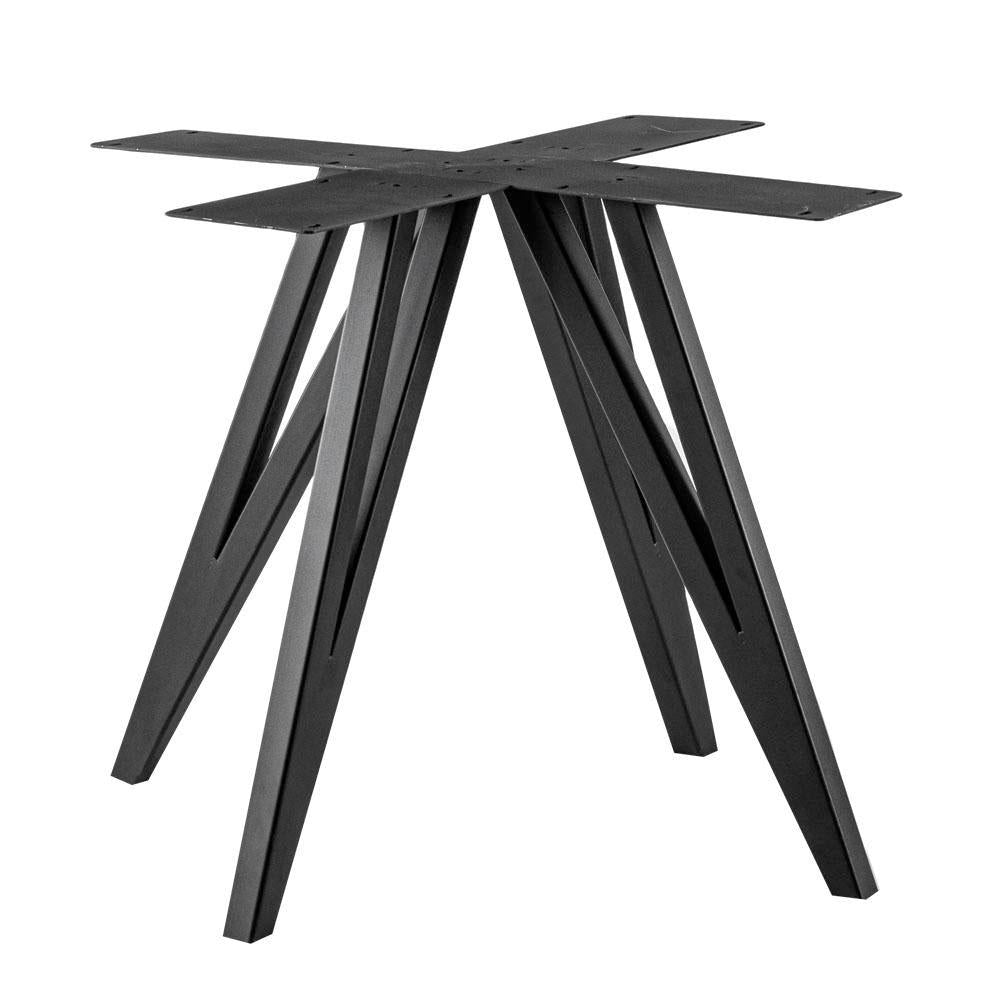 Stalen onderstel zwart vlinder vierkant 90 bij 90 cm en hoogte 72 cm (4 x 4 cm)