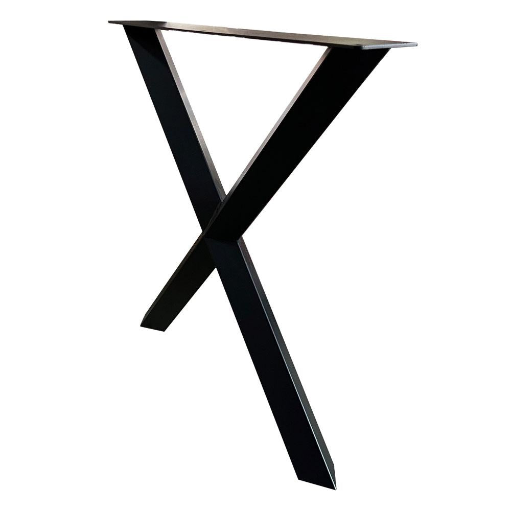 Stalen X tafelpoot diamant 78 bij 10,5 cm en hoogte 72 cm zwart (6 x 6 cm) (set van 2 stuks)