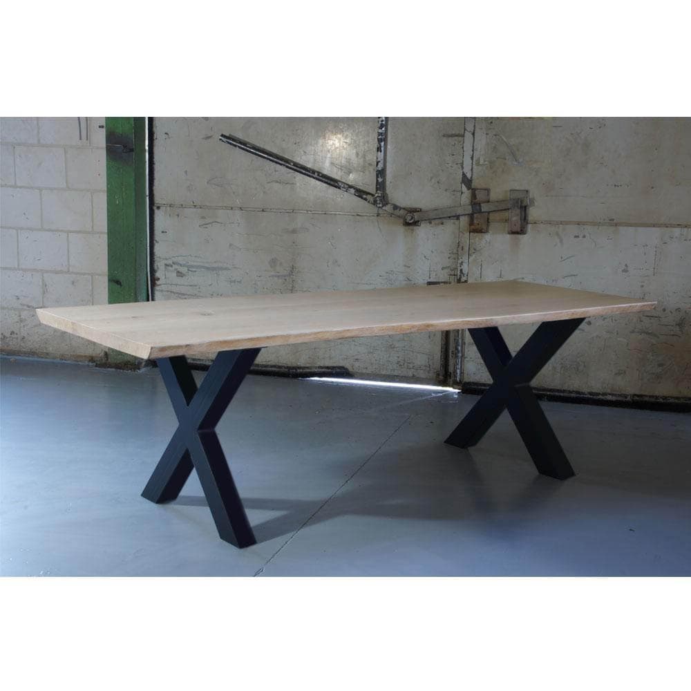 Premium stalen X tafelpoot 75 bij 10 cm en hoogte 72 cm zwarte gepoedercoat (10 x 10 cm) (set van 2 stuks)