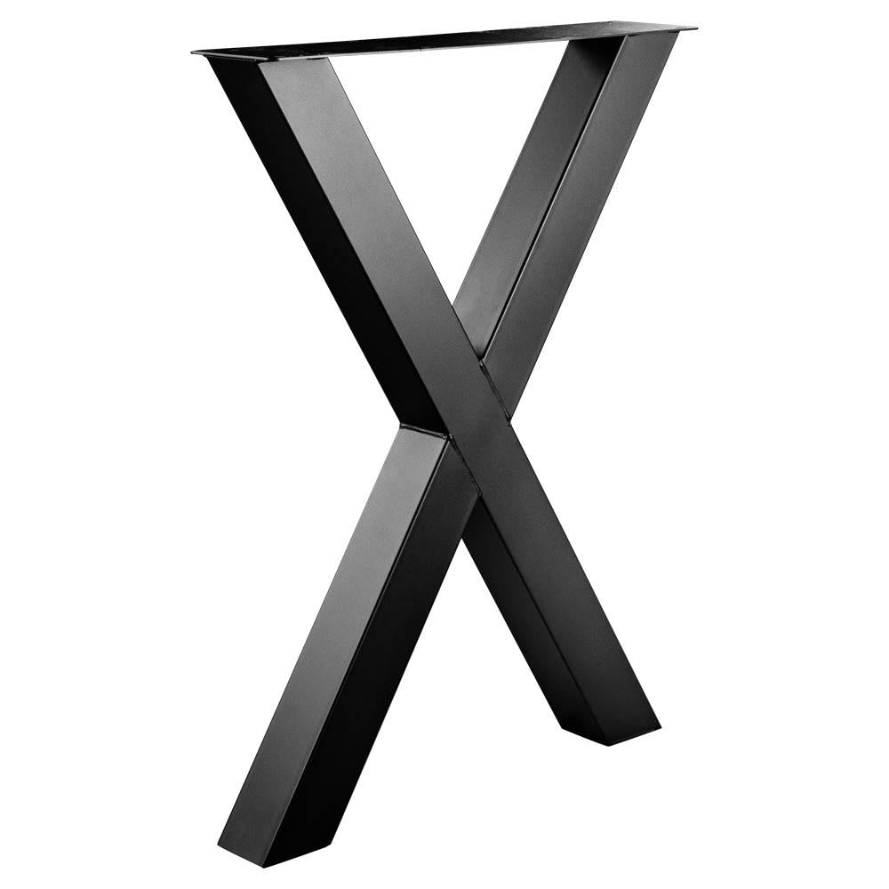 Stalen X tafelpoot zwart 78 bij 10 cm en hoogte 105 cm (10 x 10 cm) (set van 2 stuks)
