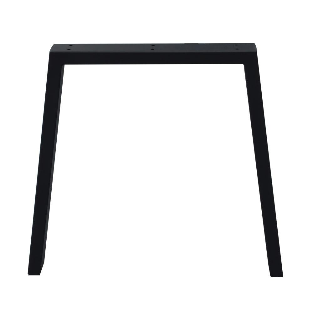 Zwarte stalen trapezium tafelpoot voor buiten 72 cm (koker 10 x 4) (set van 2 stuks)
