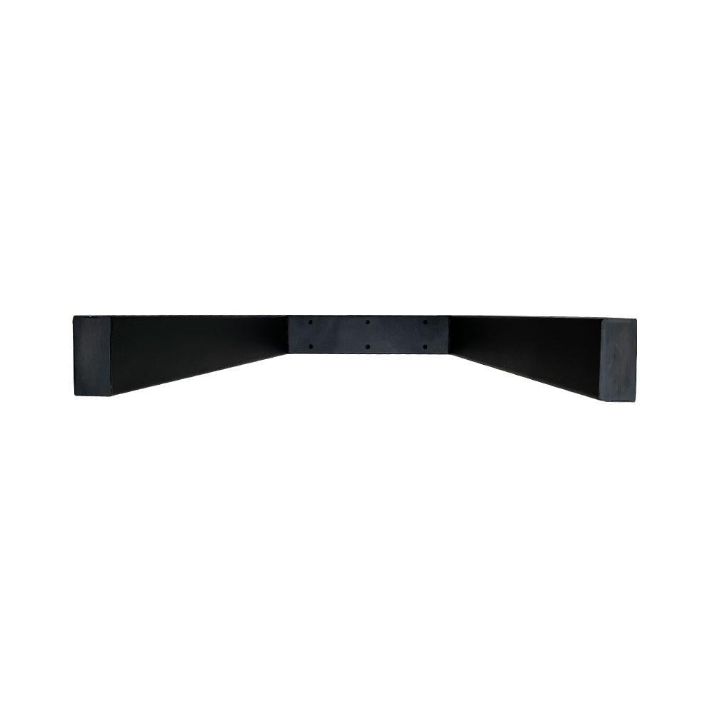 Zwarte stalen trapezium tafelpoot voor buiten 72 cm (koker 10 x 4) (set van 2 stuks)