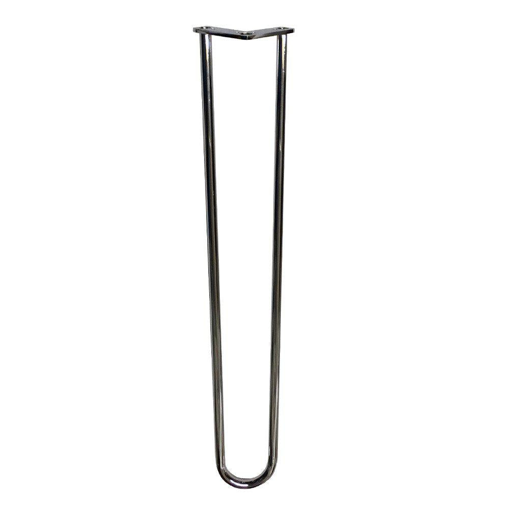 Chromen hairpin tafelpoot 71 cm (set van 4 stuks)