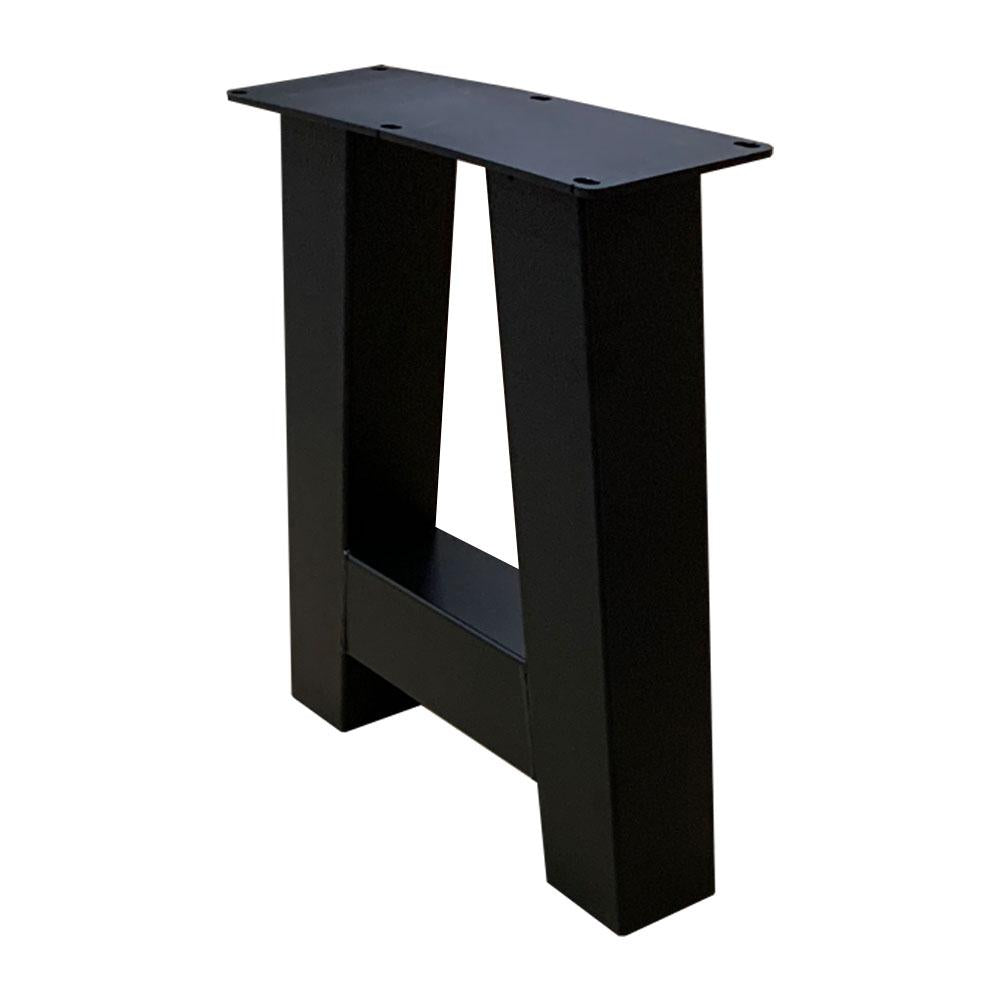 Set zwarte A tafelpoten 43 cm met stelvoeten (koker 8 x 8)
