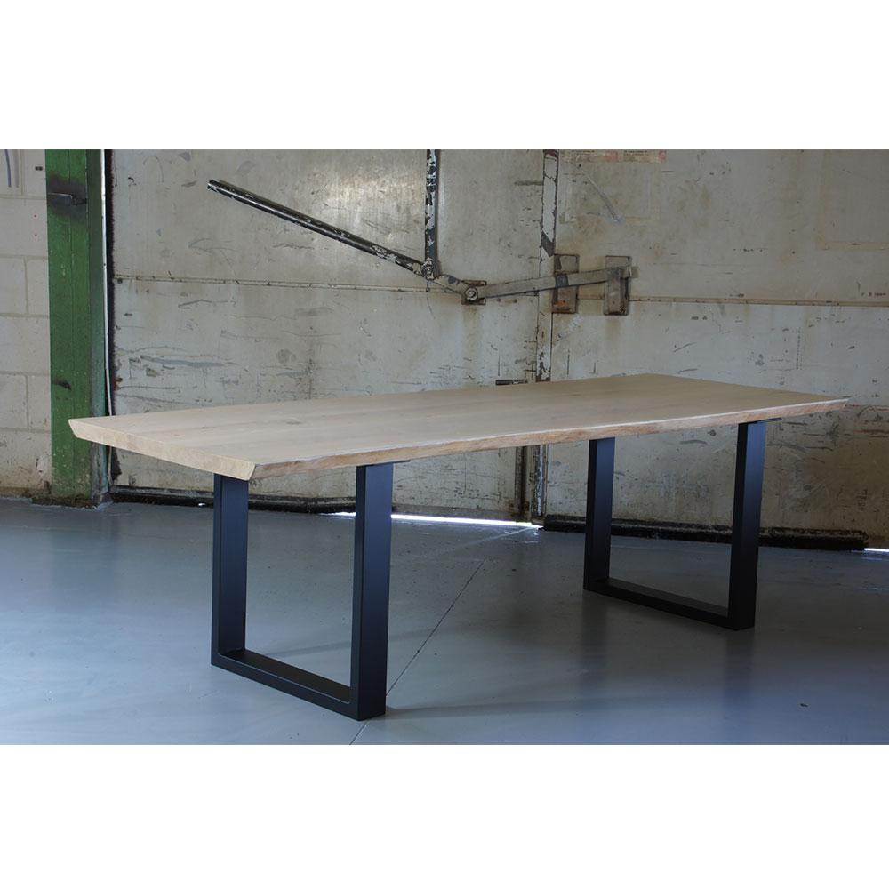 Zwarte stalen U tafelpoot 72 cm (koker 10 x 4) (set van 2 stuks)