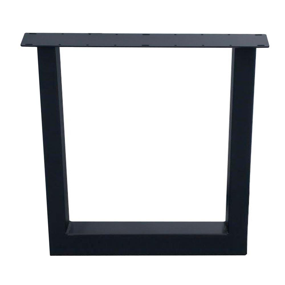 Zwarte U tafelpoot 72 cm (koker 10 x 10) (set van 2 stuks)