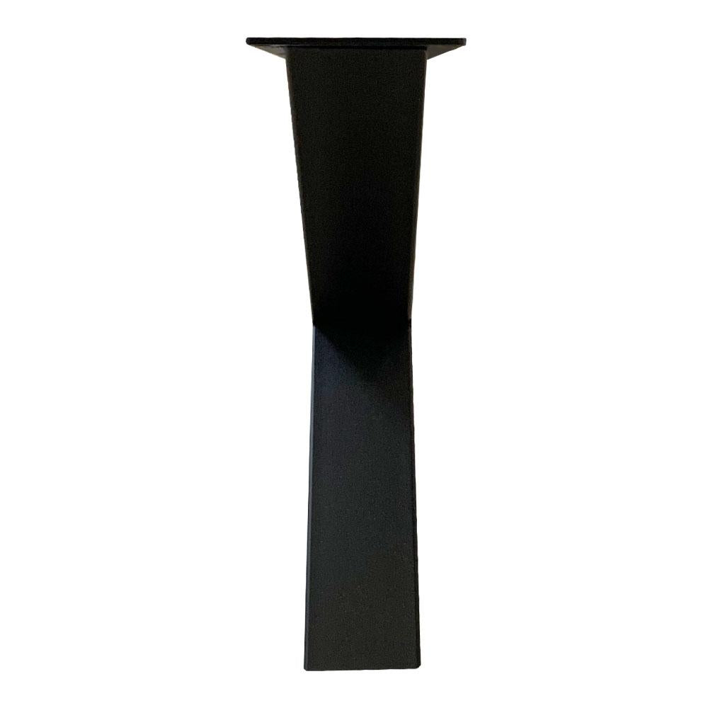 Set zwarte X tafelpoten 40 cm met stelvoeten (koker 8 x 8)