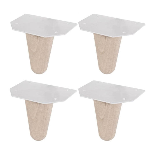 Meubelpoot  conisch Ø 3 cm en hoogte 10 cm  van massief hout - 4 stuks