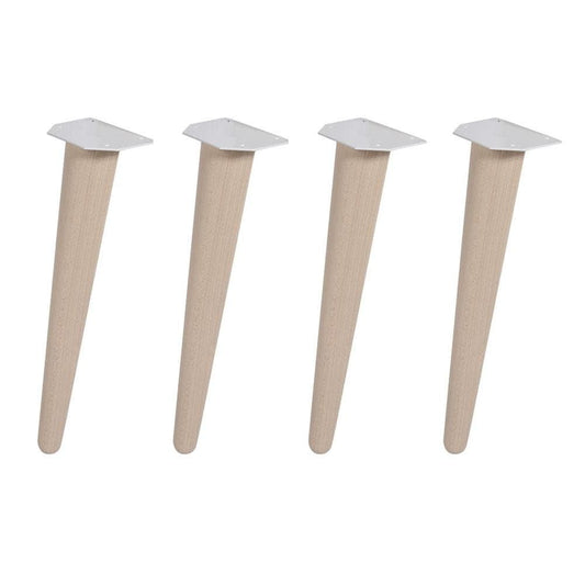 Meubelpoot  conisch Ø 3 cm en hoogte 40 cm  van massief hout - 4 stuks